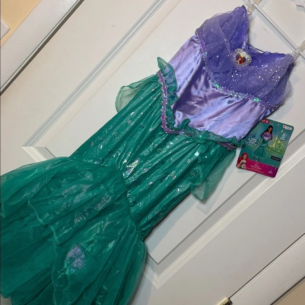 NEW Disney Kids' the Little Mermaid Ariel Deluxe Costume Dress Aqua Green 4-6x - Picture 2 of 4